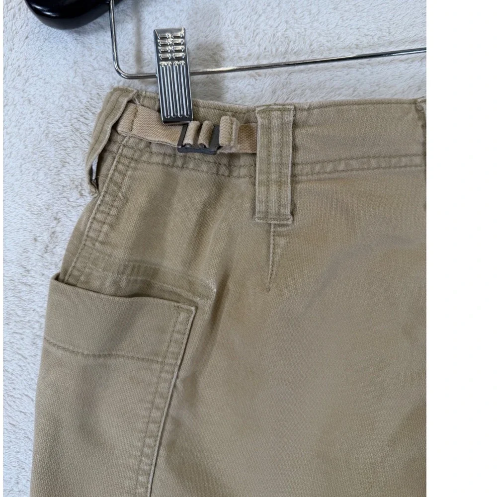 Vintage Abercrombie & Fitch Khaki Utility Shorts Size 4 Button Fly Cinch Sides